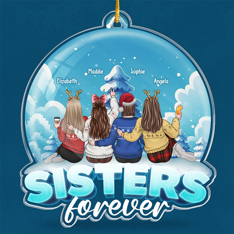 Grâce à toi, je ris un peu plus fort - Ornement personnalisé Bestie - Forme personnalisée en acrylique - Cadeau de Noël pour meilleures amies, BFF, sœurs