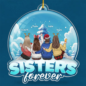 Grâce à toi, je ris un peu plus fort - Ornement personnalisé Bestie - Forme personnalisée en acrylique - Cadeau de Noël pour meilleures amies, BFF, sœurs