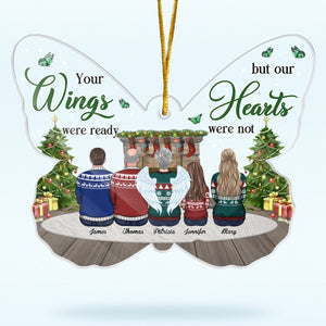We Miss You - Memorial Personalized Custom Ornament - Acrylic Butterfly Shaped - Christmas Gift, Sympathy Gift For Family Members